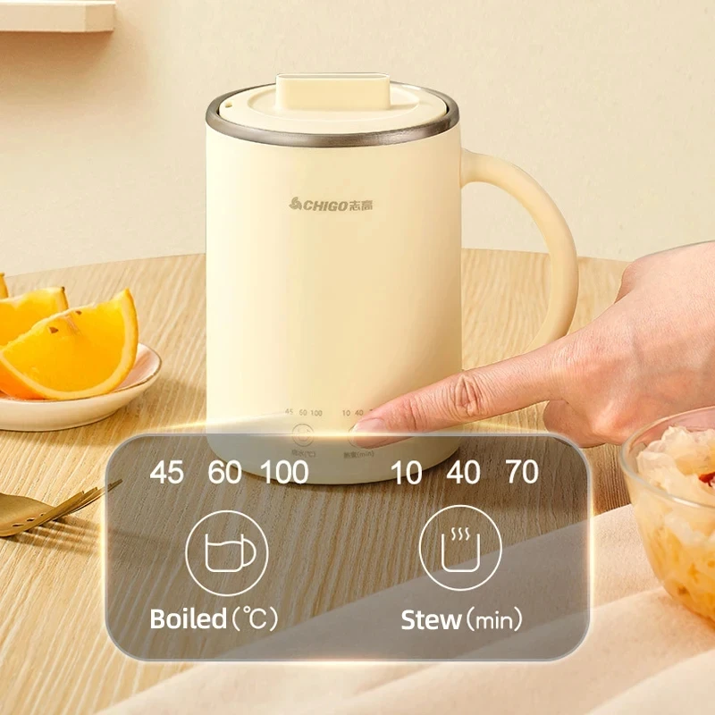 Portable Electric Kettle Boiled Water Tea Pot Stew Cup Heating Cup Health Preserving Pot Desktop Mini Kettle with Strainer 400ml electric kettle