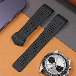 Waterproof Sport Silicone Rubber Watchband Strap - Soft and Durable Bracelet, 22mm/24mm - 24mm (Black - black)