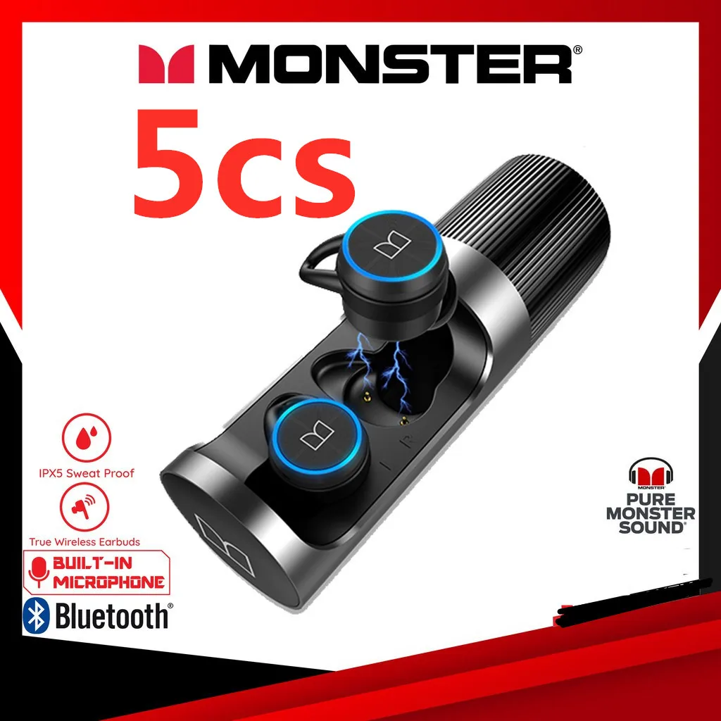 

5Pcs Monster Clarity 101 AirLinks TWS Wireless Waterproof Earphones Bluetooth Low Latency Mini Headset With Mic Sport Earbuds