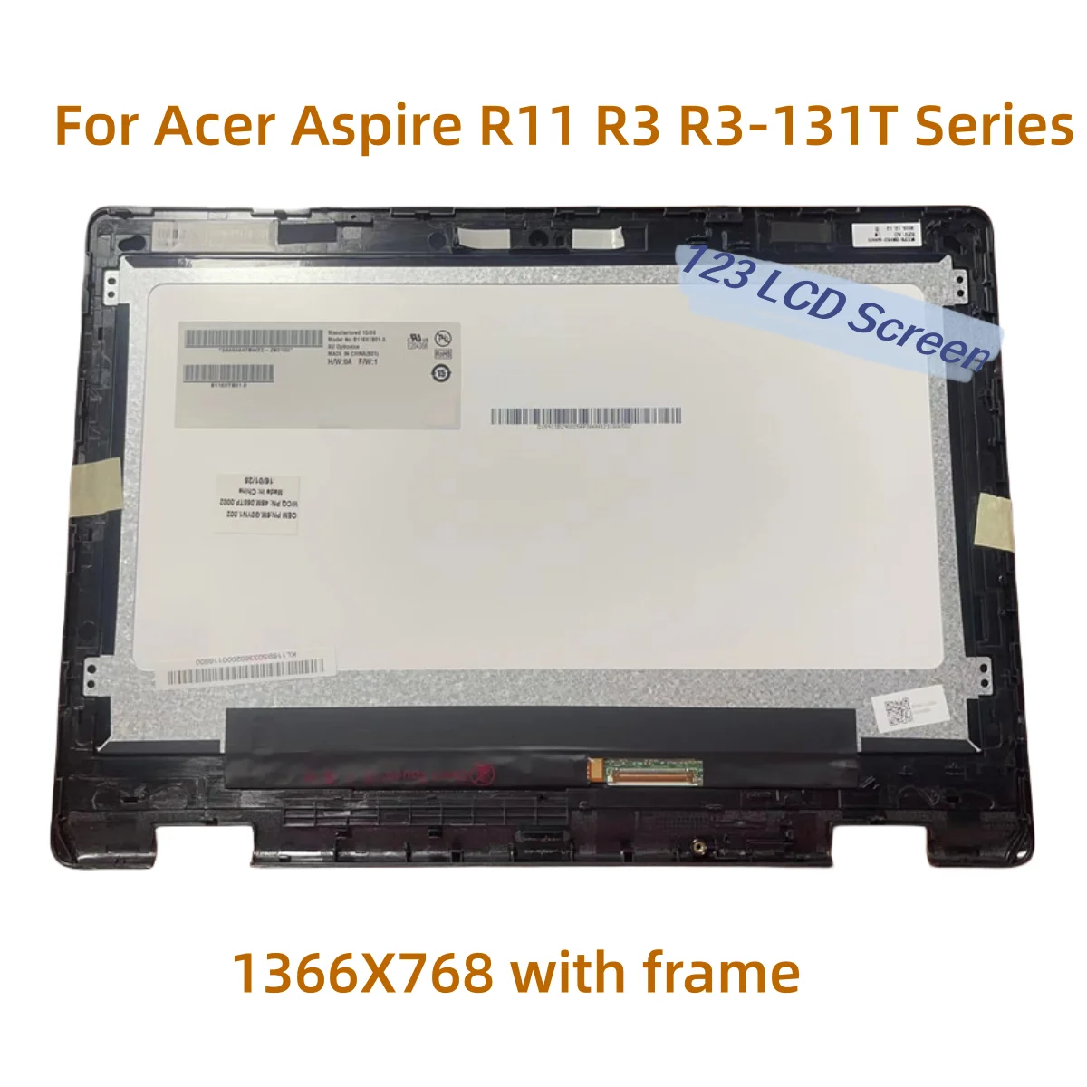 

For Acer Aspire R11 R3 R3-131T Series R3-131T-P7HA, r3-131 1366*768 11.6'' Laptop LCD Screen B116XTB01.0 Touch Screen Assembly