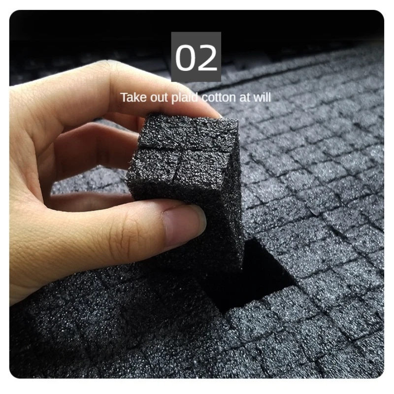 50x30cm Pick Pluck Plaid Pearl Cotton Insert Hard Case High Density Pre-Cut Toolbox Foam Precorted Shadow Foam Lining Packaging
