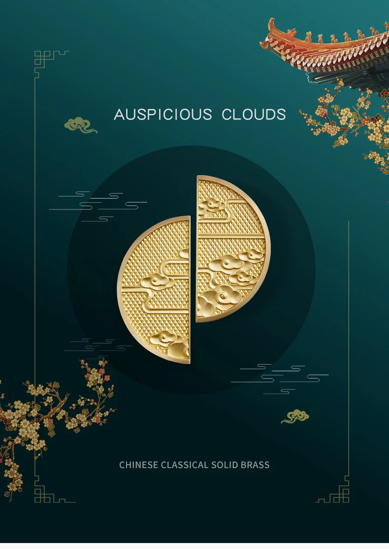 brass dragon phoenix cabinet handle chinese style drawer knob gold