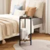 Tall Coffee Drink Table for Sofa Couch, Round End Table, Circle Wooden Accent Pedestal Table for Living Room, Bedroom 5
