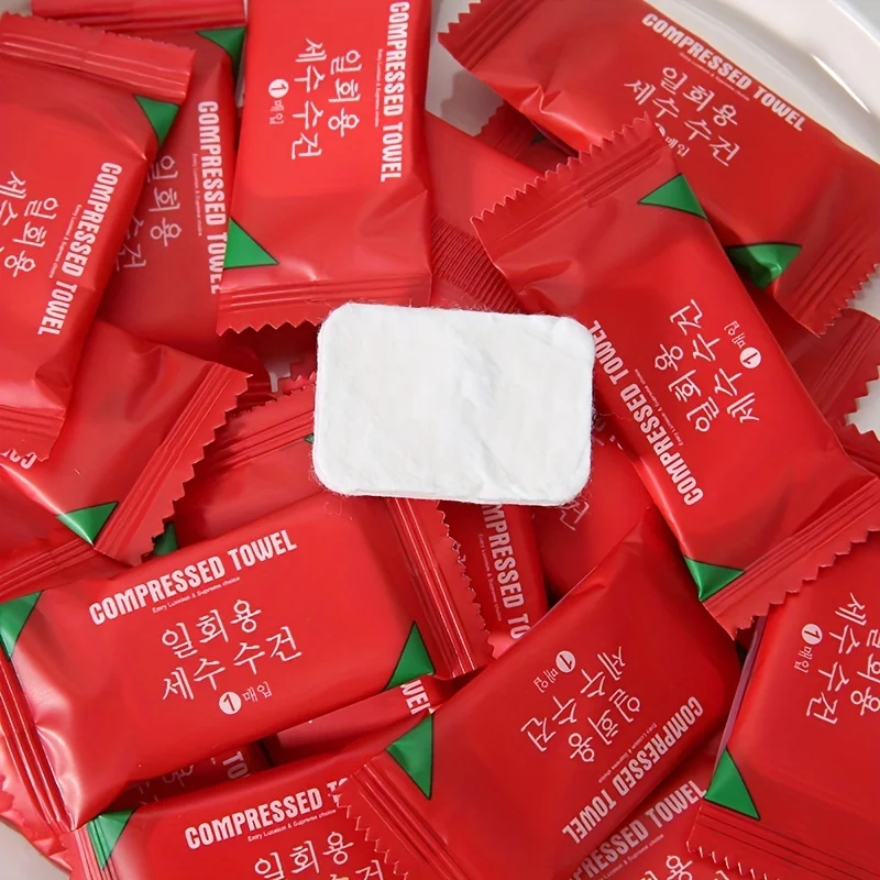20pcs Disposable Travel Towel Compressed Facial Wet Wipes Compact Mini Wet Wipes Triangle Towel Paper Towel Wholesale