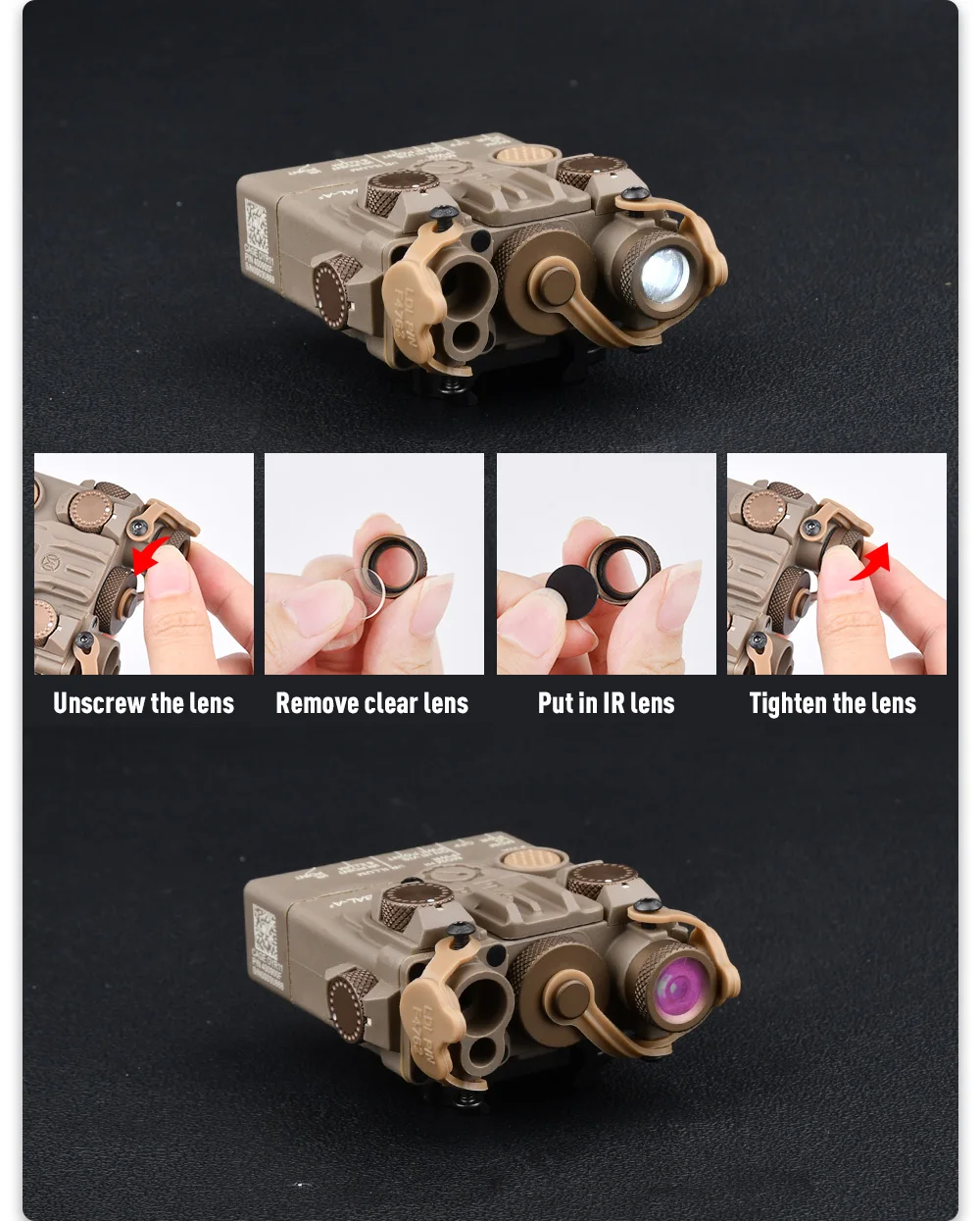 Description Picture 5 of itemTactical WADSN Airsoft DBAL-A2 Simplified Version Indicator Hunting Rifle DBAL Torch Aiming Weapon Strobe Lights Fit 20mm Rail