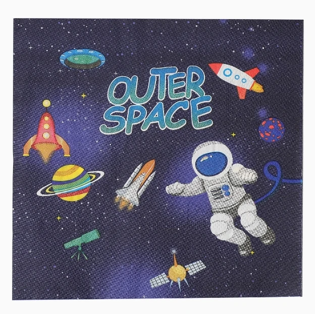 Astronaut Geburtstag Dekoration Geschirr Set Tischdecke Aufkleber Luftballons Banner Hintergrund Party Gefälligkeiten für Kinder Geburtstag Lieferungen – Detail 13