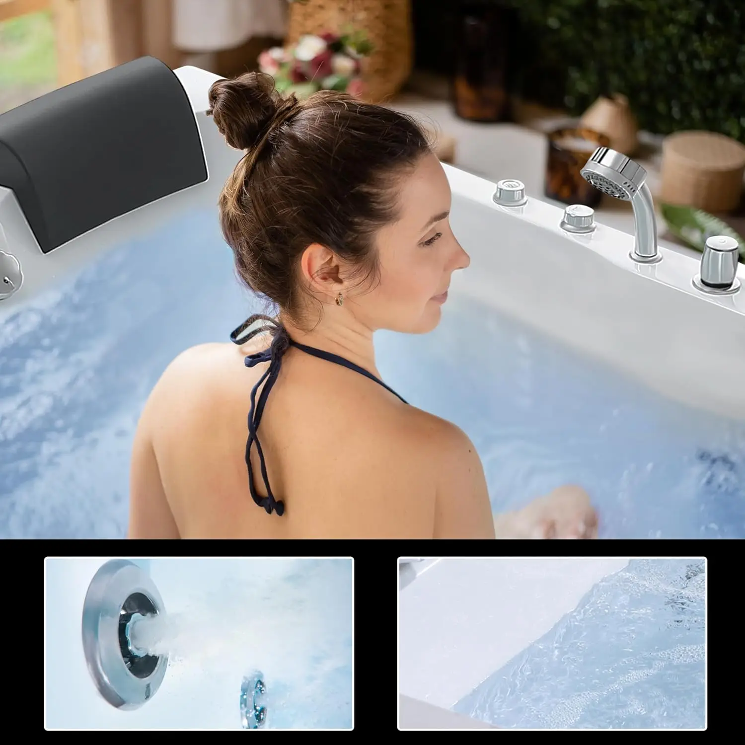 Whirlpool Bathtub 71 Inch 2 Person Whirlpool Tubs With 16 Jets Jetted Bathtub Acrylic SPA Bath Tub Hydro Massage With