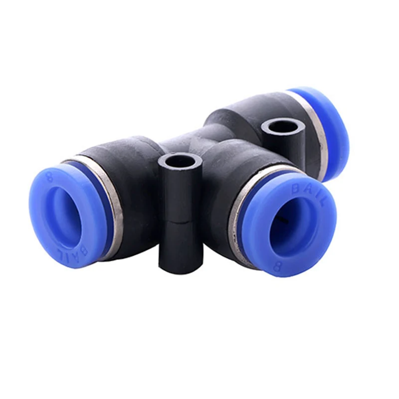 

10/20 pcs 6mm Tee Union Connectors Push In Pipe Fitting Quick Connector 3 Way T T type PVC Air Line Quick Fittings joint