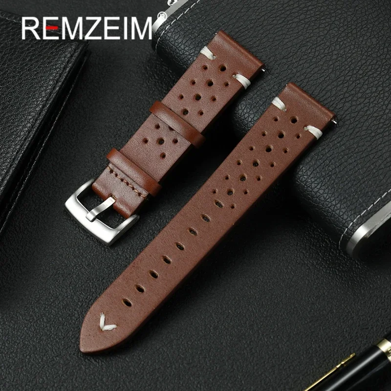 Luxurious Cowhide Leather Quick Release Watch Strap - High-End Genuine Leather Wristband