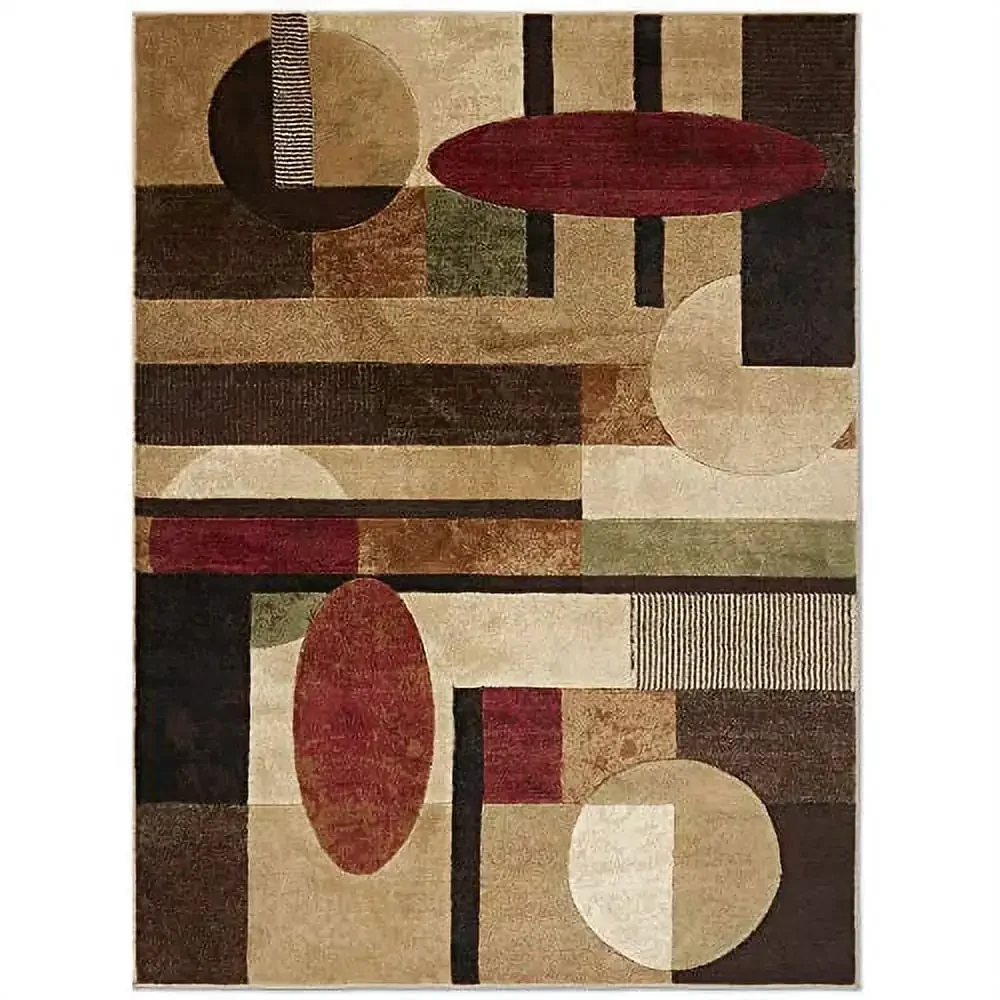 

Tribeca Jasmine Contemporary Geometric Area Rug Decoration Bedroom 5’2‘x7’2‘ Home Supplies Brown/Red Sofa Living Room Design