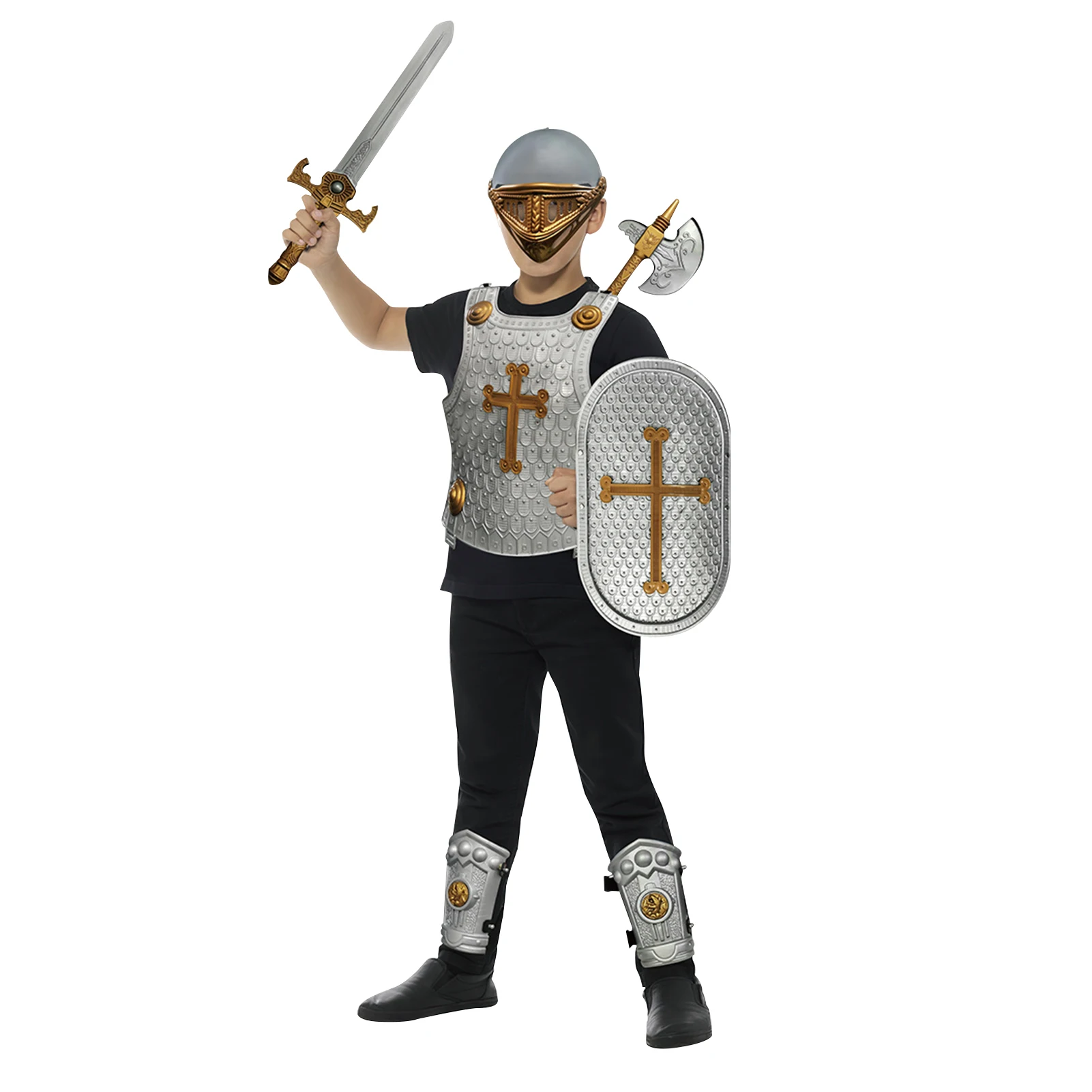 Knight Armor Set For Kids Medieval Shield Playset Toy Knight Gear In Shining Armor Children Cosplay Costume Accessories 1 Knight Armor Set For Kids Medieval Shield Playset Toy Knight Gear In Shining Armor Children Cosplay Costume Accessories 1