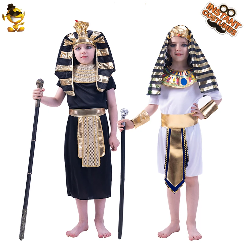 Bambini Faraone Egiziano Costume Ragazzi Halloween Ancient Deluxe Prince Outfit Cosplay Party Faraone Egiziano Robe For Children