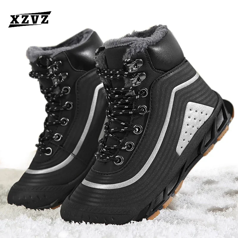 

New Kids Snow Boots Winter Warm Parent-child Snow Boots Thick Cotton Children's Shoes Waterproof Leather Comfortable Kids Shoes