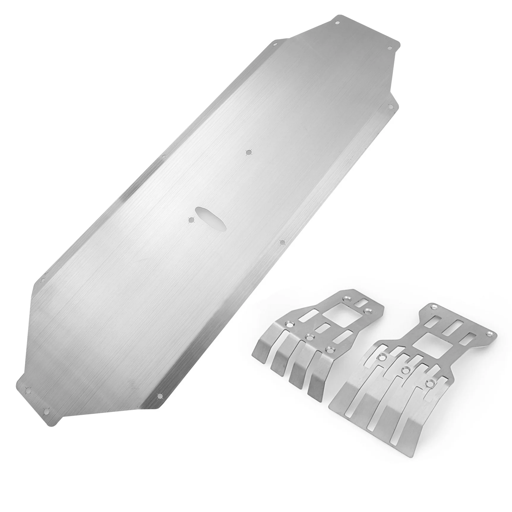 3pcsStainlessSteelFrontandRearChassisArmorSkidPlateProtector