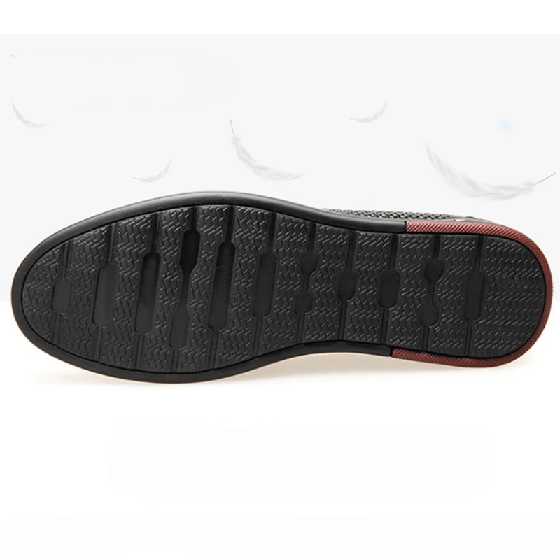 Men's Casual Shoes Summer Loafers Shoes Genuine Leather Soft Man Slip-on Hollow Out Shoes Cowhide Leather Shoe 2024