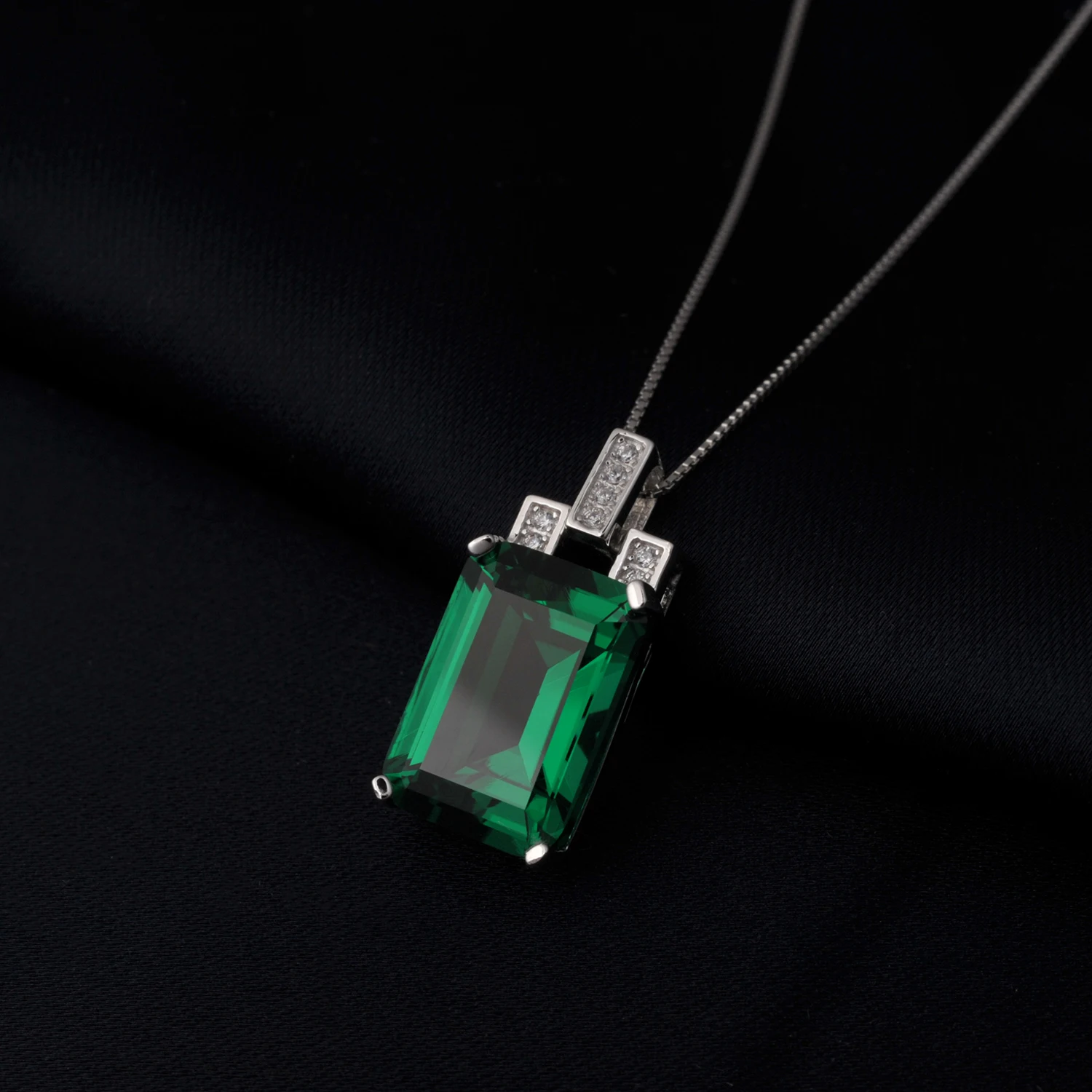Emerald Green Emerald Cut Emerald Necklace Potiy 6ct Emerald Cut