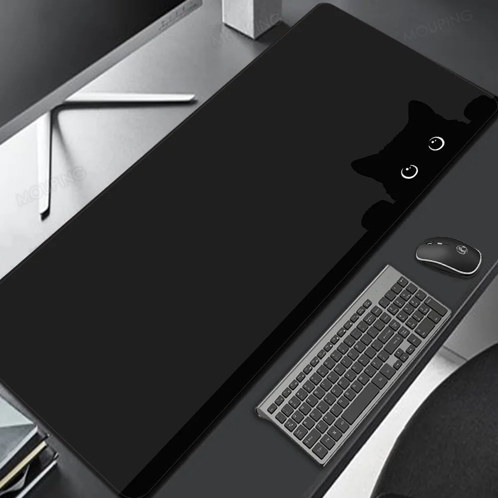 Kawaii Cat Mouse Pad Tapete de Mesa Bonito Tapete Gamer Japão Grandes Mesas de Computador Acessórios Laptop Gaming Mats Preto