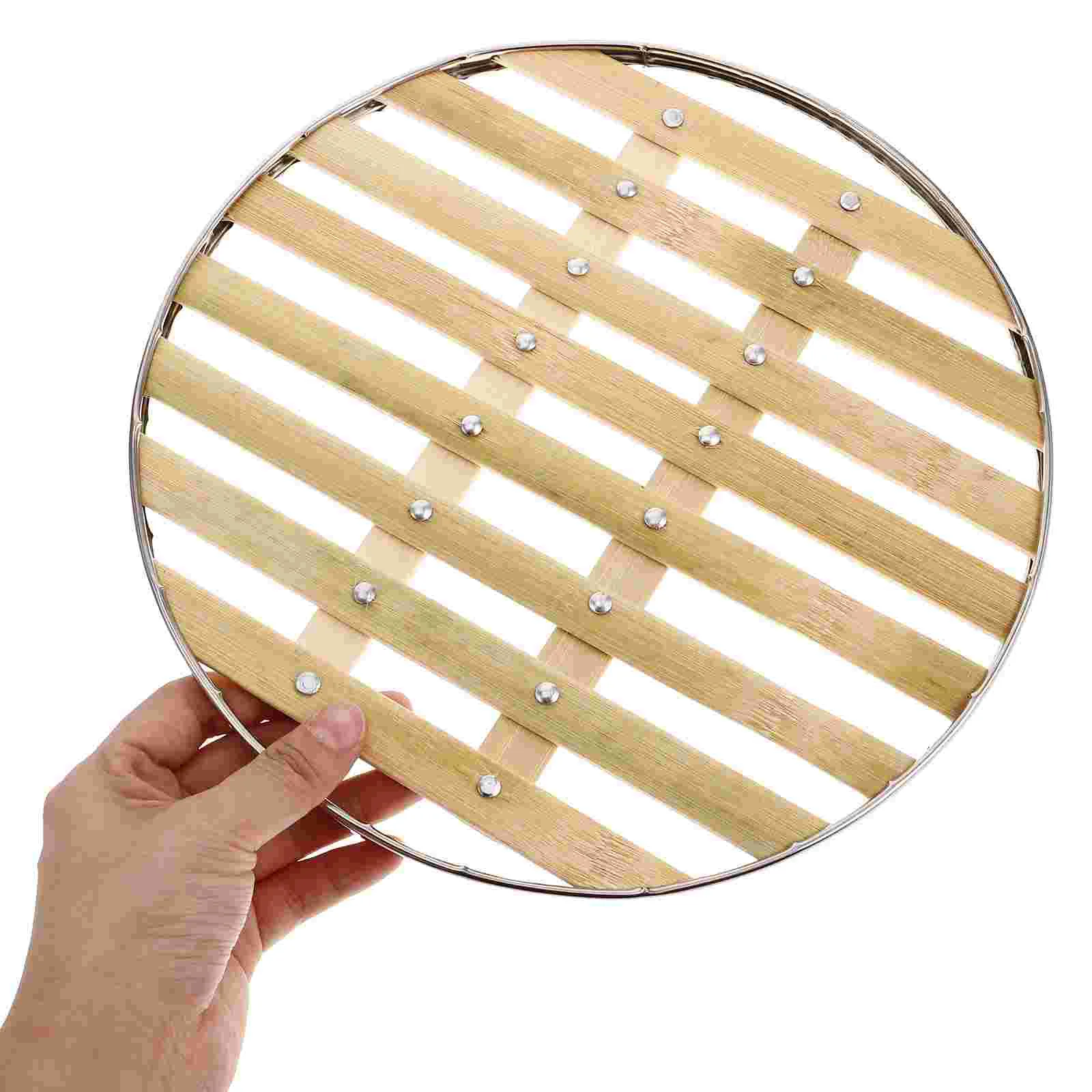 Bamboo Steamer Slices 25cm Stainless Steel Edging Reinforced Cooking Tool Vegetables Buns Dumplings Large Capacity Easy