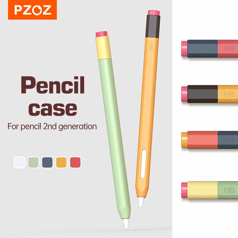PZOZ For Apple Pencil 2 Colorful Case Cover protective case For iPad Tablet Touch Pen Stylus Silicone Sleeve Silica gel Colorful