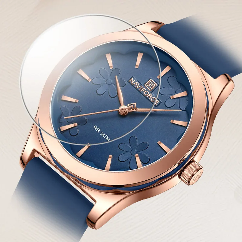 NAVIFORCE Unique Design Flower Dial Women Quartz Watch Silica Strap Fashion Luxury Waterproof ladies Wristwatch Relogio Feminino 4