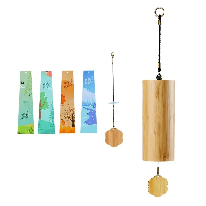 Windbell Bamboo Wind Chime 8 Tone Rods Windchimes Zen Meditation Percussion Instruments Chimes C G Am Dm Chord Home Garden Patio