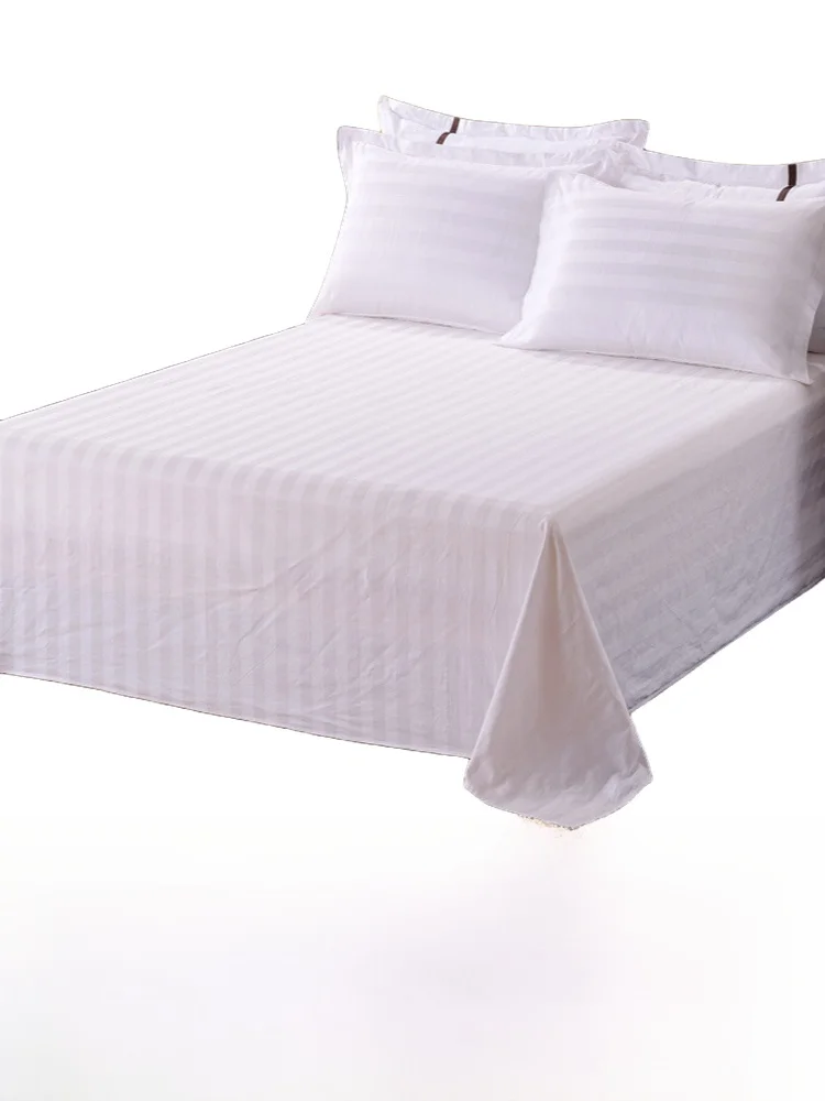 Hotel Bedding White Waed Cotton Sateen Stripe Pillowcases for Beau Salons Bath Massage ops Homestay Bed eets