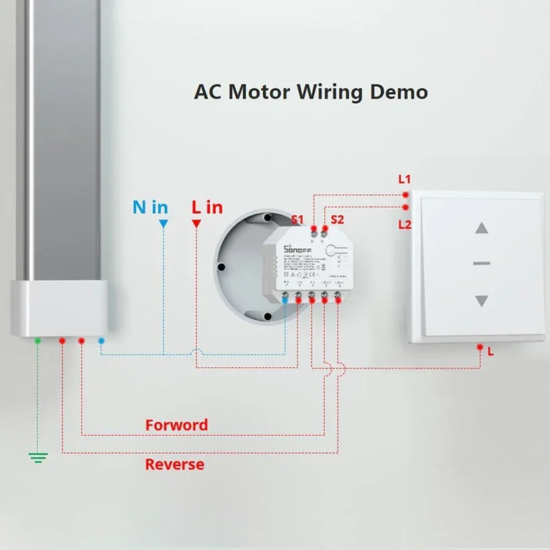 SONOFF DUALR3 Dual R3 Lite Smart Wifi Curtain Switch for Electric Motorized Roller Shutter Control Via Alexa Google Home eWeLink 5