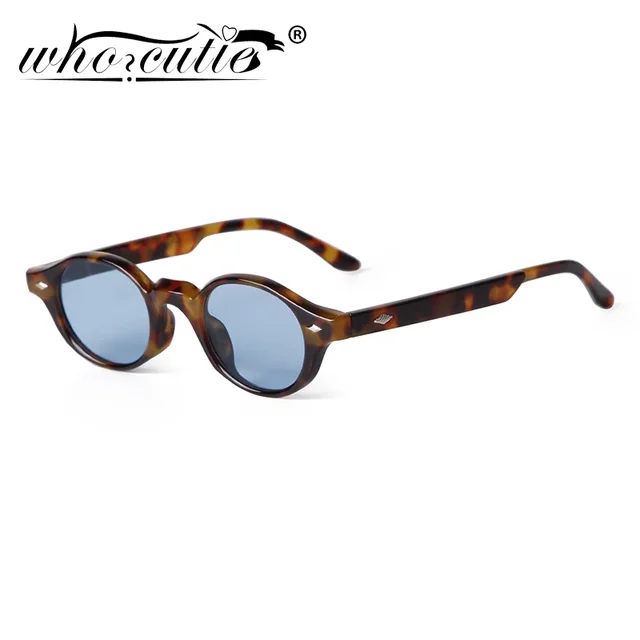 Rétro petites lunettes De soleil ovales femmes marque Design Rivet bleu coquille De tortue lunettes De soleil en plein air hommes nuances femme UV Oculos De Sol 1