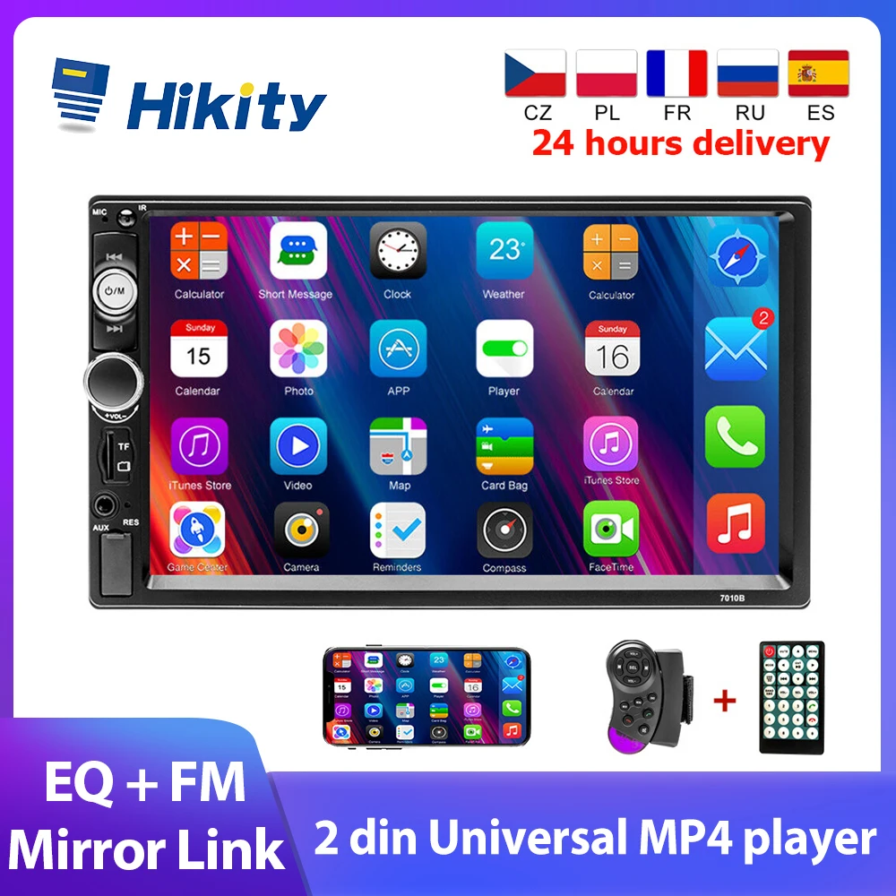 Hikity 2 Din Car Radio Tape Recorder 7" Multimedia MP5 Player FM Audio Stereo For Hyundai Nissian Toyota Autoradio With Camera