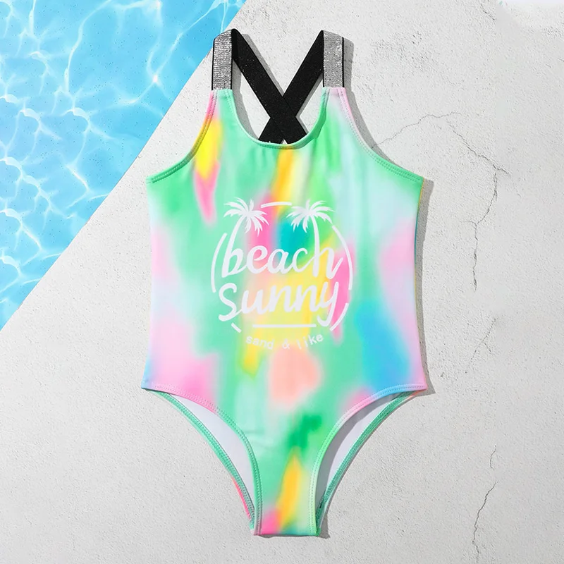 

Rainbow Print Kids Girls One Piece Swimsuit 2023 Dropshipping Girls Monokini Children Kids One Piece Swimwear Baby Bathing Suit