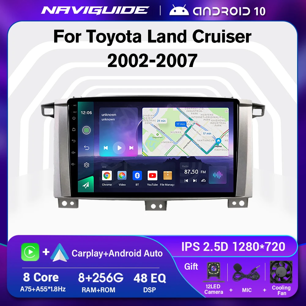 

Автомагнитола для Toyota Land Cruiser LC 100 MT 2002-2007, Android 10,0