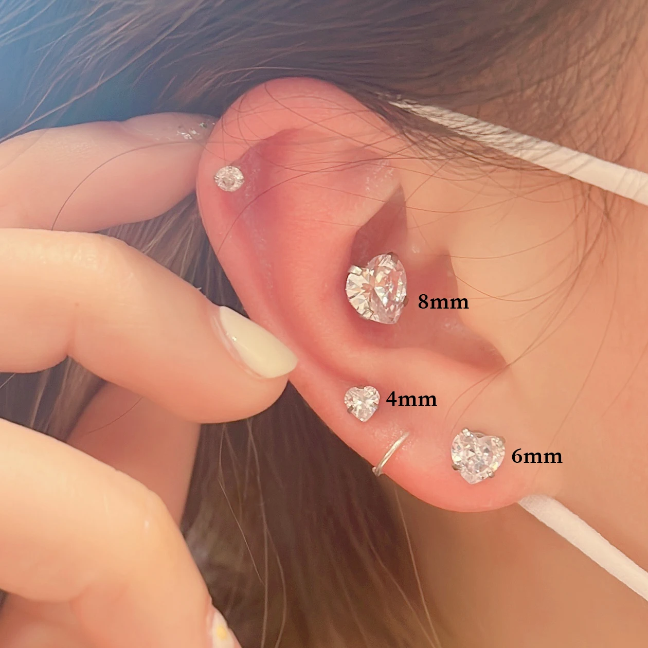 Fashion Elegant Crystal Magnetic Ear Clip For Women Zircon Round Love Heart Stud Earrings Without Piercing Jewelry