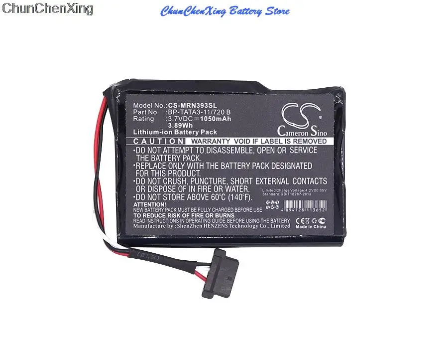 Batteria Orangeyu 1050Mah Bp-Tata3-11/720 B Per Magellan Roadmate N393M-4300, N393M-5000, Per Mio Moov M410