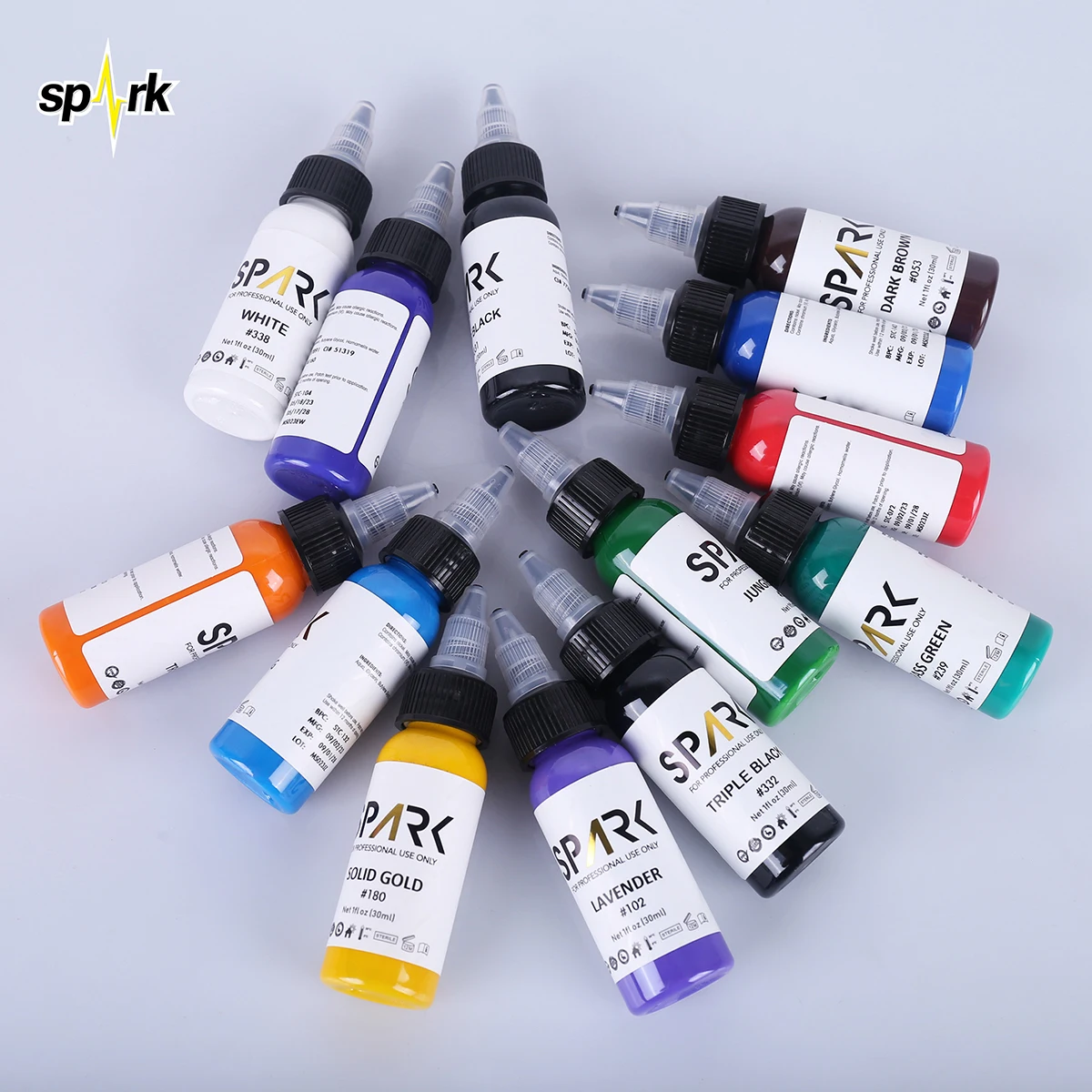 Newest Spark Tattoo Inks 30ml 50 Colors Professional Tattoo Ink Bottle Natural Plant Micropigmentation Ink Permanent Body Art