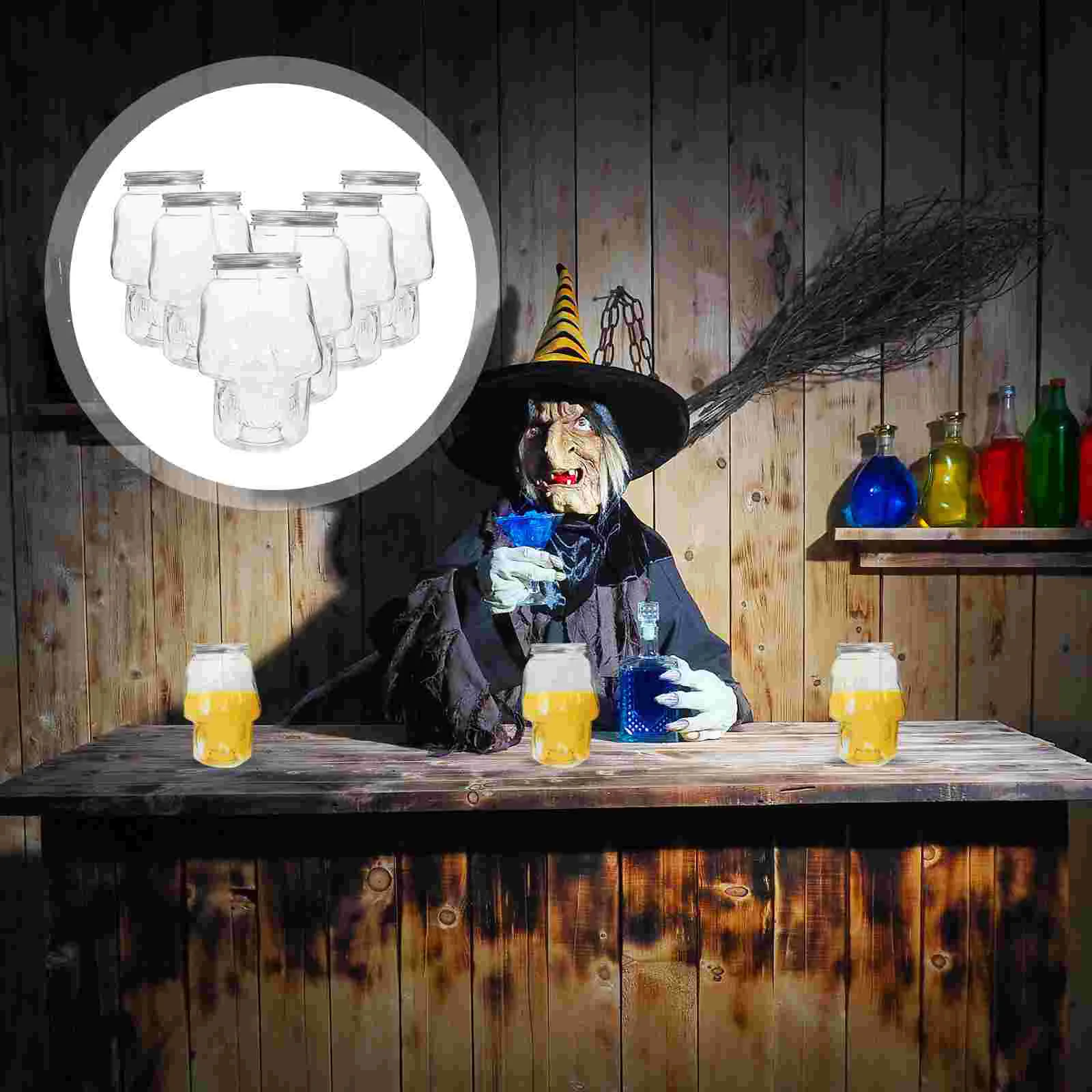 6 Pcs Halloween Skull Beverage Bottle Seal Milk Bottles Anti-leak Aluminum Cold 6