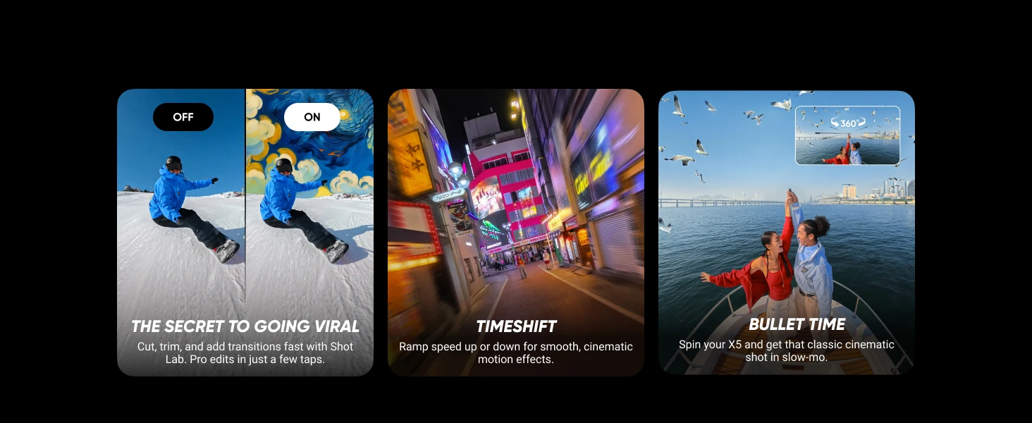 Insta360 X5 action travel use