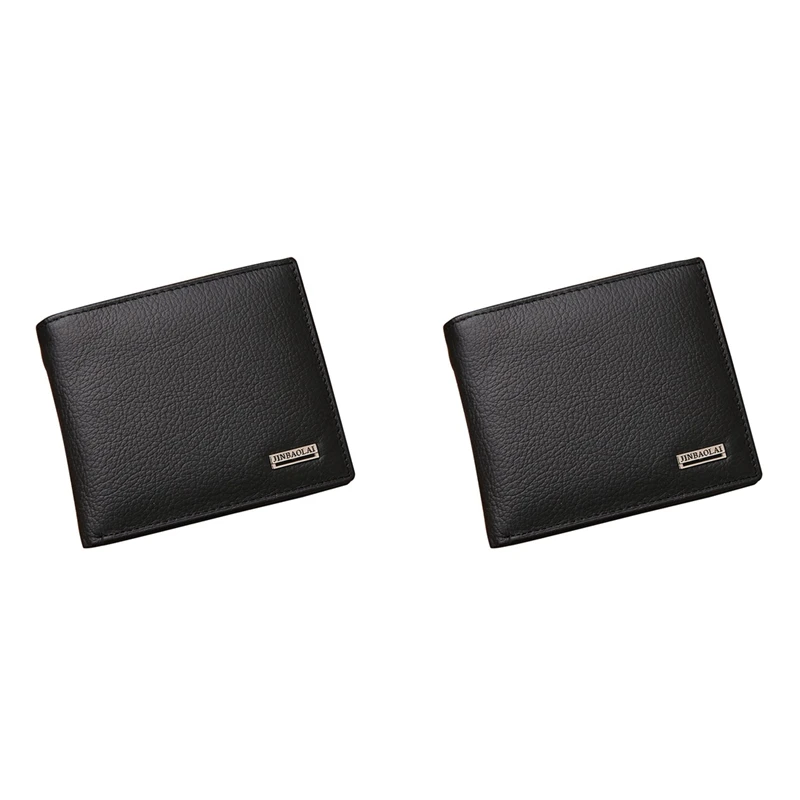 2X Jinbaolai Portafoglio Da Uomo Piccolo In Pelle Corta Portafoglio Da Uomo Portafoglio Portafoglio Vallet Card Money Portafoglio Persiano World (Nero