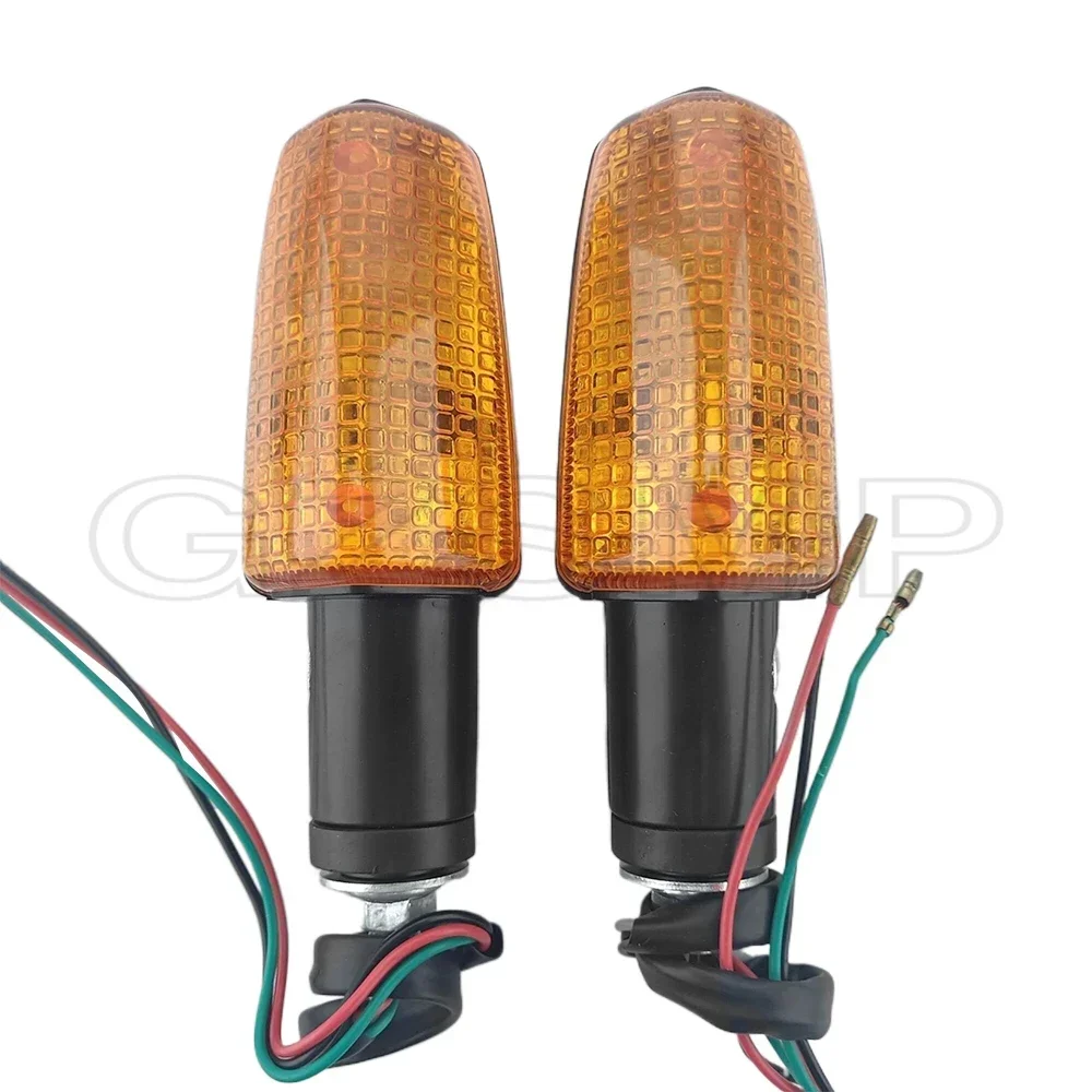 AHL Motorcycle Turn Signal Lights - Amber Lens For Honda CB400 CB1300 VTR250 & More