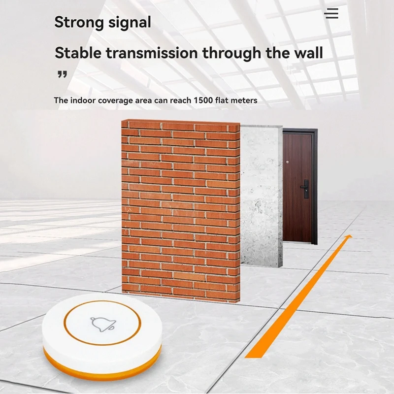 A52I-Call Button Restaurant Pager 433Mhz Wireless Doorbell Bell Button For Home Security Alarm System Hardware
