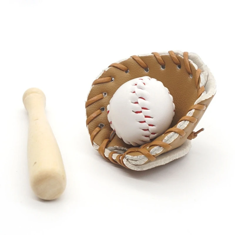 Gentle Newborn Props Mini Baseball Bat and Glove Set Baby Studio Photoshoots Accessories Photography Props