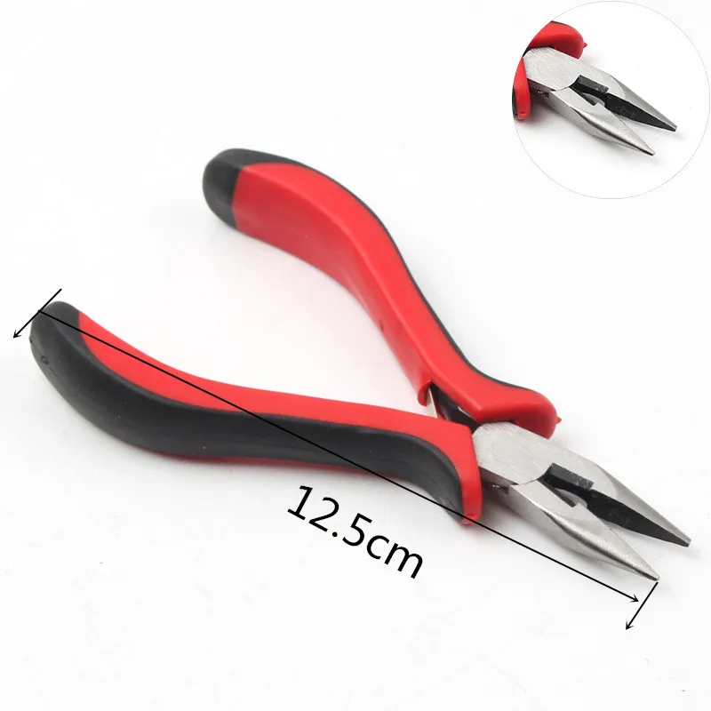 Black Handle Long Nose Mini Pliers Round Flat Long Nose Bent Nose Pliers For Jewellery Making Diy Crafts Necklace Bracelet Tools