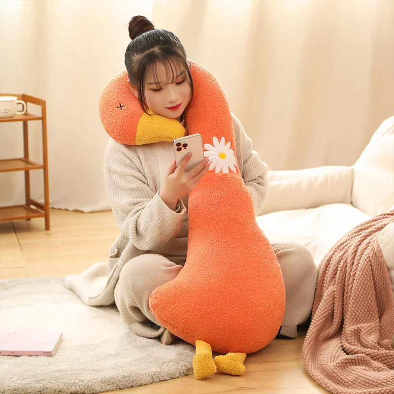 100cm Large Size Multifunctional Duck Neck Pillow Plush Toy Cute Soft Stuffed Animals Sleeping Cushion Soft Kids GirlsToys Gifts 2023 winter new women s fashion network red short thickened down coat stand up neck small man bread coat white duck down