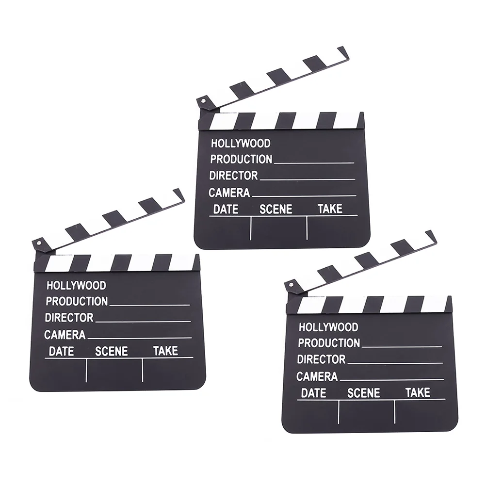 

3 шт. деревянные Хлопушки для режиссера Хлопушка доска Кино клаптоп сланцевый фото реквизит ролевая игрушка для детей