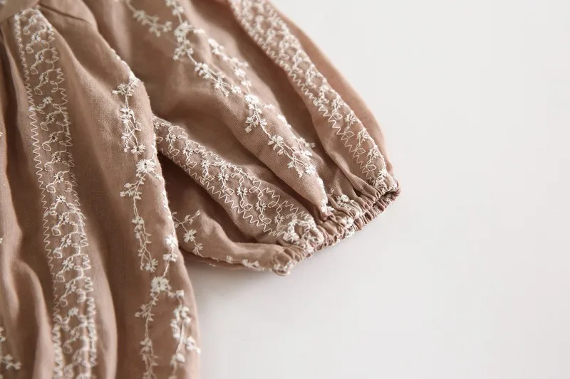 Neugeborene Mädchen Freizeit kleidung Herbst neue Langarm Bodysuit Kleinkind Mädchen Baumwolle bestickten Overall – Detail 20
