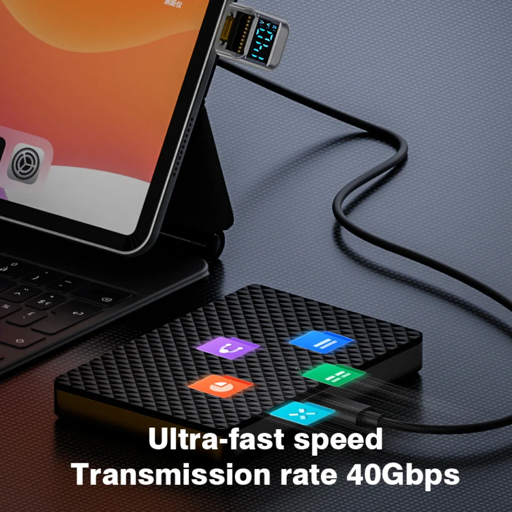 Type-C 140W fast charging U-shaped non-blocking digital display 4.0 adapter 40Gbps fast two-way transmission 8K/60Hz HD adapter