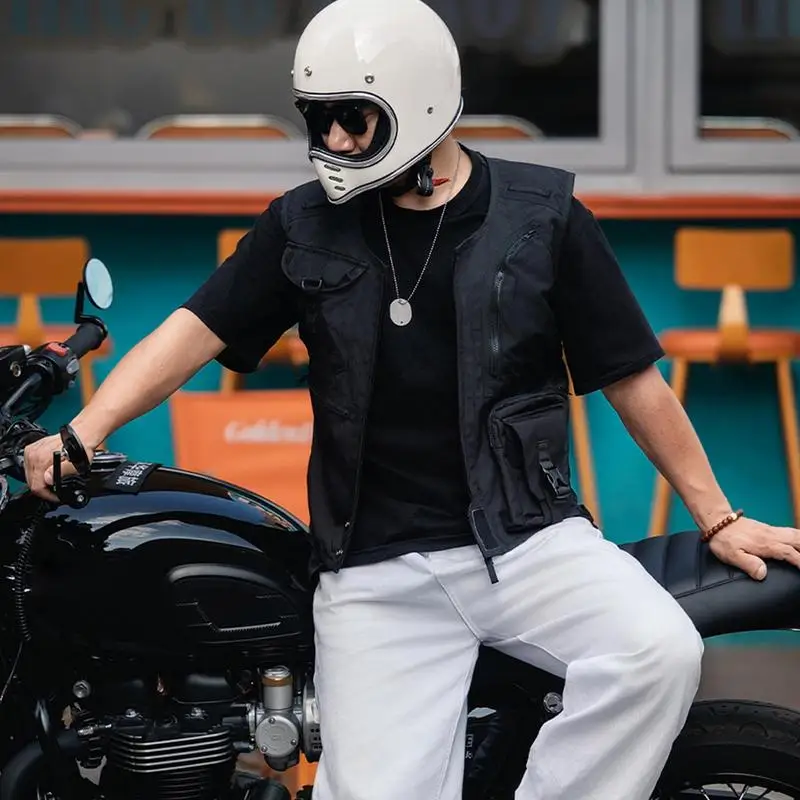 남성용 오토바이 통기성 오토바이 운반 조끼 경량 건설 멀티 포켓 디자인 안전 장비