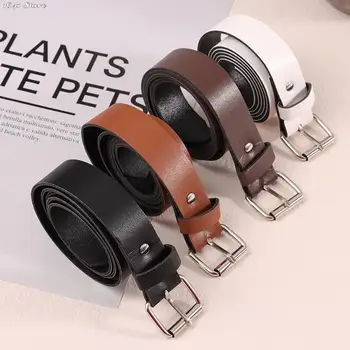 ⁦NEW 1Pc 100CM Leather Belt Fashion Waist Belts Metal Circle Buckle Waistband Pants Decorative Belt Women Clothing Accesories⁩ – תמונה ⁦1⁩
