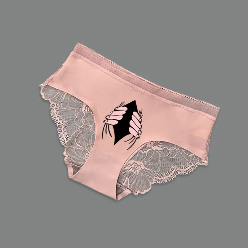 Romantic Lace Boxer Briefs With Fly For Couples Ice Silk Bikini