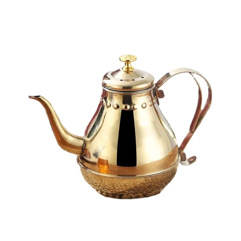 Stainless steel palace pot thin mouth with filter tea kettle coffee pot Hotel restaurant teapot induction cooker universal