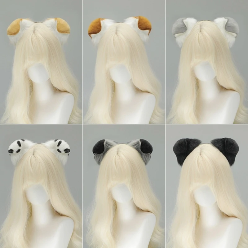 E15F Verstellbare Hundohr -Stirnbänder Floppy Ohrhaar Accessoire Mode Haarverzierung Haarband für Cosplayer Party täglicher